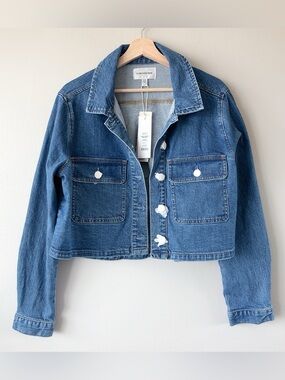 Forever New cropped Jean jacket Size 8 women’s jacket denim coat western country
